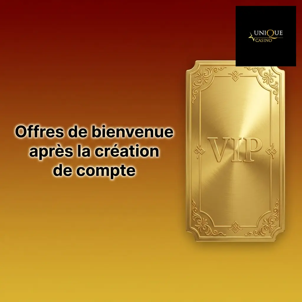 Offres de bienvenue après la création de compte